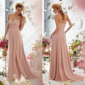 Strapless Sweetheart Ruched Beaded A-line Long..