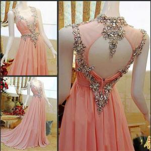 Ruched Crystal Beaded A-line Long Prom Dress,..