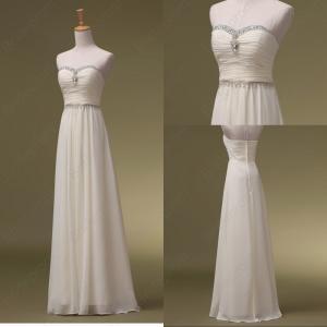 Strapless Sweetheart Ruched Beaded Floor-length..