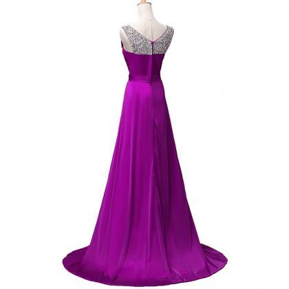 Purple Long Prom Party Evening Gowns 2017