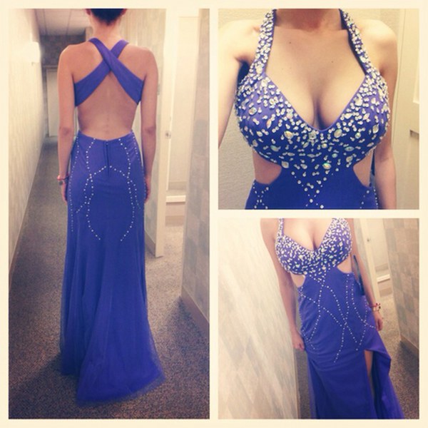 Sexy Red Backless Chiffon Prom Dresses, Cheap Prom Dresses,Custom Prom Dresses