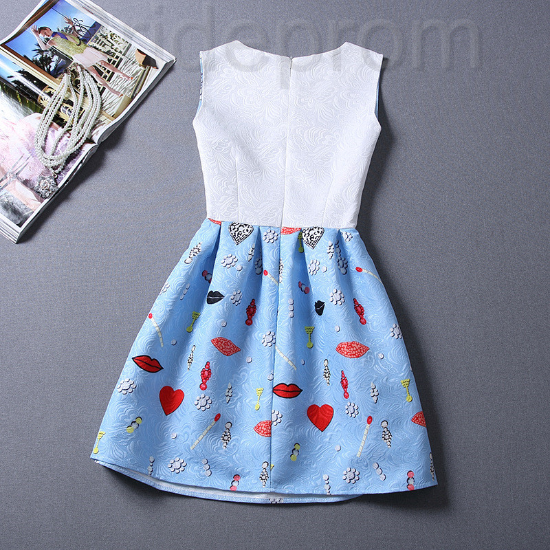 Short Retro Printing Patterns Women's Clothing Sleeveless Casual Dress ...