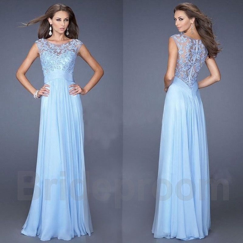 Women Sexy Formal Evening Party Cocktail Chiffon Lace Long Prom Dress